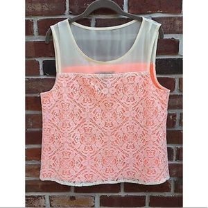 Marc By Marc Jacobs Orange Muriel Lace Tank Top